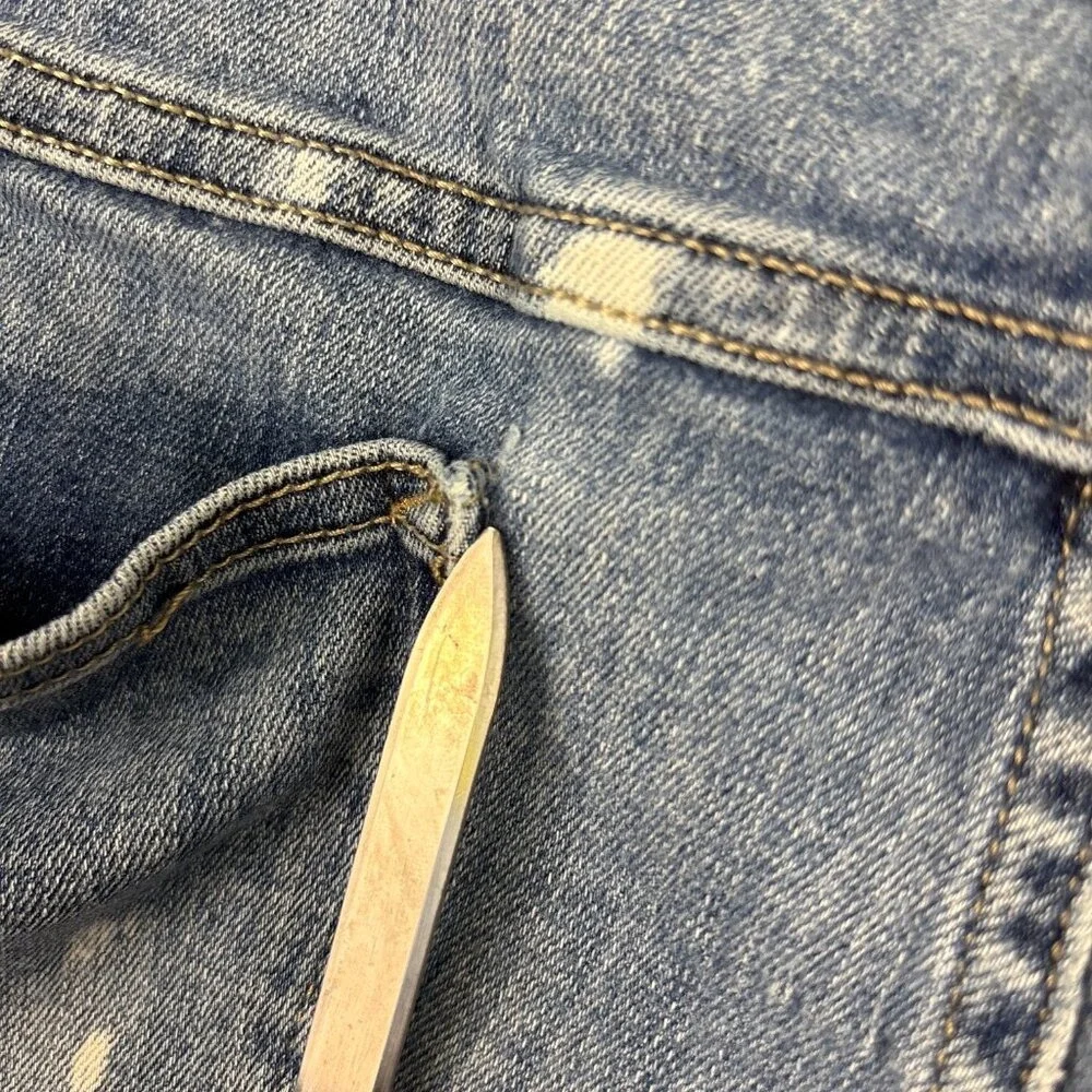 Empyre Denim Shorts Men's Size 34 Y2K Blue Distressed Cuffed Hem 11